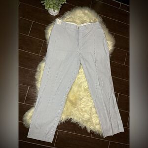 Turnbury est 1980 blue and white seersucker cotton pants sz 38X32 new